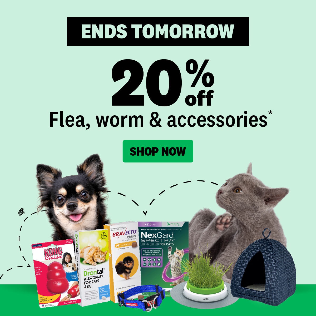 20% off flea, worm & accessories!